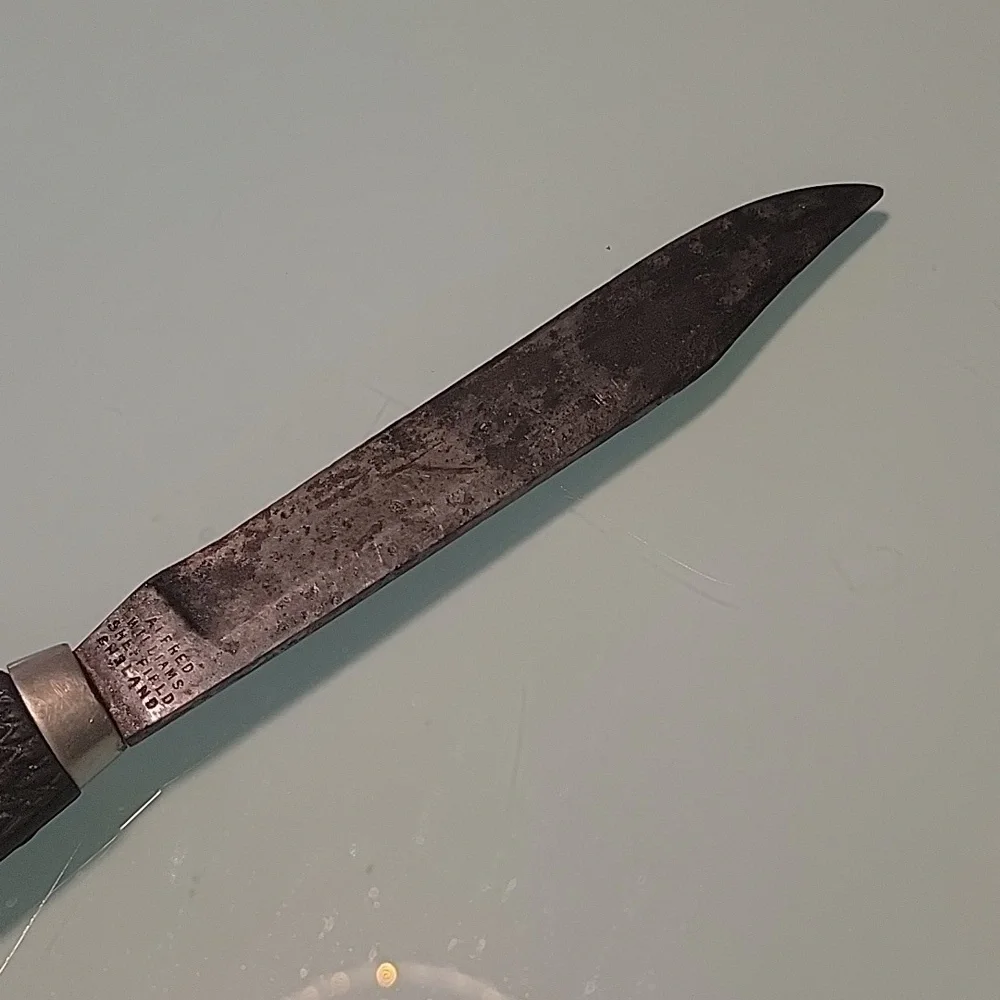 Alfred Williams Sheffield England EBRO Crosses Knife. Thistle Handle. Vintage.